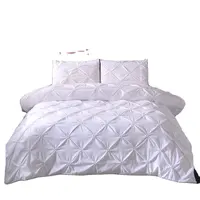 सस्ते नरम हल्के चादरें 100% पॉलिएस्टर Bedsheet के लिए Microfiber हीरा रजाई बिस्तर सेट होम होटल वेडिंग