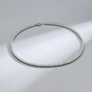 <span class=keywords><strong>Collar</strong></span> de diamantes de circonia cúbica de 2mm, 3mm y 4mm, joyería fina de lujo,925 <span class=keywords><strong>collar</strong></span> de plata de ley - Product Image 2