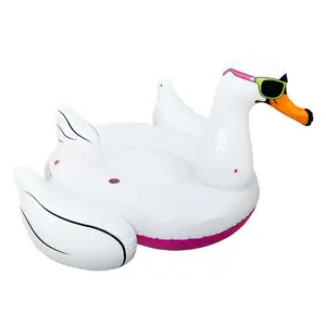 Thickened material White Ride Swimming Ring for Round Billed Duck Inflatable Swan Float on the Water for children and adults