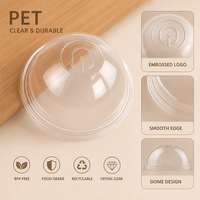Couvre-gobelet universel en PET, demi-sphère, anti-fuite, résistant à la chaleur, transparent, pour bubble tea, café, à emporter