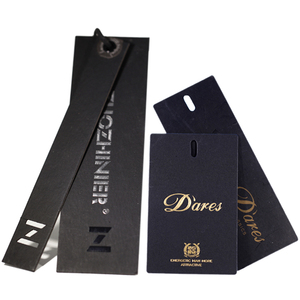 Đen giấy các tông treo thẻ và nhãn tùy chỉnh in lụa Màn hình tên thương hiệu logo hangtags - Product Image 1