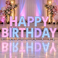 Lettres et chiffres néon lumineux pour joyeux anniversaire, 3ft 4ft, RGB, décoration de fête d'anniversaire