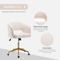Chaises de bureau confortables et personnalisables en tissu beige pour salon, chambre, bureau, coiffeuse et bureau à domicile, avec roulettes pivotantes réglables
