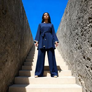 High Quality Patchwork Polyester Elegant Luxury Custom Abaya <b>for</b> Muslim <b>Women</b> Evening Party <b>Dress</b> Wholesale - Product Image 1