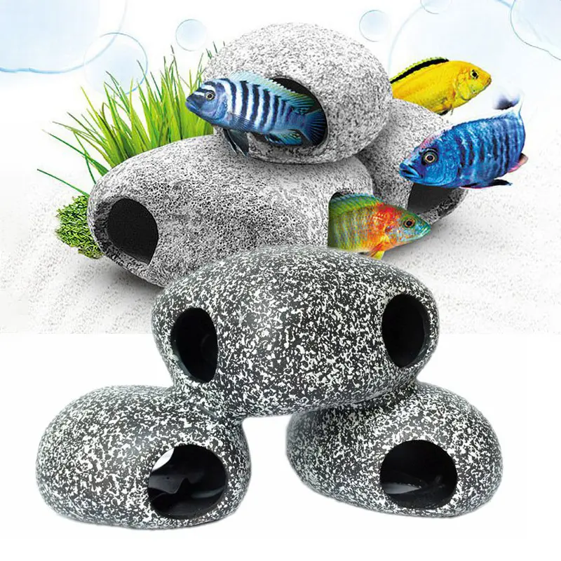 Vis En Garnalen Fokken Knikkers Keramische Rock Cichlid Stone Onderdak Cave Aquarium Vijver Ornament Aquarium Landschapsarchitectuur Decoratie