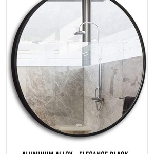 Round Wall Mounted Mirror Aluminum Alloy <b>Frame</b> Hinged Large Vanity Hanging Decorative Mirrors - Product Image 4