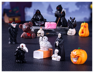 Accesorios de adorno de hadas casa de muñecas en miniatura jardín estatuilla de Halloween artesanía de resina Mini pequeño monstruo fantasma negro Hombre Lobo Murciélago - Product Image 3