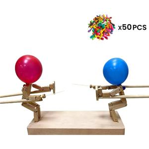 Ballon d'escrime à rythme rapide fait à la main pour 2 joueurs marionnettes de fête ballon en bambou bots de combat pour enfants de 5 à 7 ans - Product Image 3