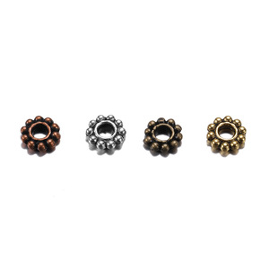 Zinc Alloy Flower Spacer Beads Antique Gold Silver Bronze <b>Copper</b> For <b>Bracelet</b> Making DIY Jewelry Accessories - Product Image 4