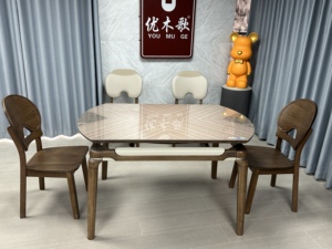 Juego de Mesa de Comedor Redonda Moderna <span class=keywords><strong>2026</strong></span> con Patas de Madera Maciza de Roble y Cubierta de Piedra para Hogar o Restaurante - Product Image 2