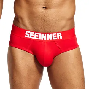 Men Cotton Boxer Man Customized Waistband Cotton 27s Inner Sexy Long Boxer Briefs Shorts Men's Underwear