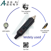 Adaptateur de conversion de prise allume-cigare LED pour voiture JIALUN, en bakélite noire