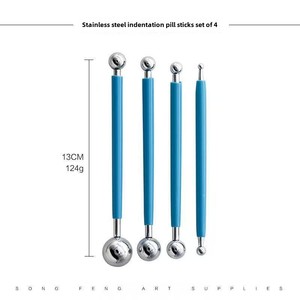 Dụng cụ Làm gốm mềm bằng đất sét siêu nhẹ bốn mảnh đặt thanh sắt khắc dao để điêu khắc khắc cho thợ gốm nghệ sĩ - Product Image 1