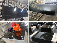 Dalles de granit noir africain poli de luxe, pierre naturelle Nero Africa pour façade de bâtiment, fontaine d'eau, cuisine, projet moderne