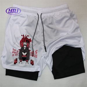 شورت أداء أنيمي كورابيكا مطبوع صالة ألعاب رياضية كاجوال شورت ضغط رياضي شورت تمرين الجري شبكة 2 في 1 بنطال رياضي قصير - Product Image 5