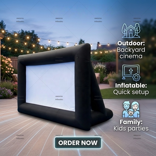 High Quality Outdoor Ready to Ship Waterproof Weather Resistant Easy Setup Projector Screen Inflatable Movie LED Screen