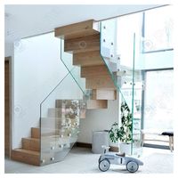 Poteau de fixation en métal poli PRIMA pour balustrade en verre, finition brillante, idéal pour escaliers résidentiels haut de gamme