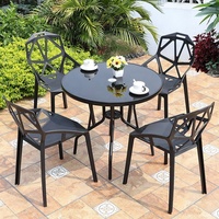 Ensemble table et chaises de patio moderne tout temps pour l'intérieur et l'extérieur Meubles de salle à manger pour l'extérieur Vente en gros d'usine