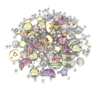 Zhubi <span class=keywords><strong>Magic</strong></span> Rose Moon Star Kristallen Alfabet Kralen Verjaardag Maand Ronde Glazen Kralen Goud Gevulde Metalen Bedels Zodiac Hangers - Product Image 5