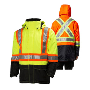 Factory Supply Enhanced Custom Hi Vis Waterproof High Visibility <b>Worker</b> Construction Winter Reflective Safety <b>Jacket</b> for Men - Product Image 1