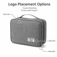 Organisateur électronique imperméable en Oxford, sac de voyage multi-couches portable, étui durable pour accessoires numériques, logo personnalisé