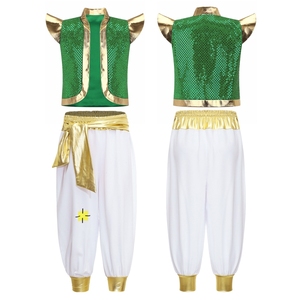 Trajes de Príncipe Árabe para Niños de 6 a 16 Años, Vestuario Metálico con Pantalones para Baile de Salón Estándar, Ideal para Festivales y Actuaciones Escénicas - Product Image 3