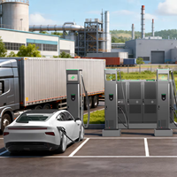 Injet Hanyuan 1440kW Estación de Carga para Vehículos Eléctricos (VE) de Corriente Continua (CC) para Exteriores, Gabinete de Carga Nuevo, IP54 Nema3R, Funcionamiento en Temperaturas de -30~+55°C, Estación de Alta Resistencia de Megavatios