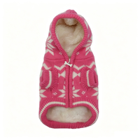 Pull à capuche pour chien mignon, tricoté flocon de neige, doublé polaire, chaud, vêtement d'hiver pour animaux de compagnie