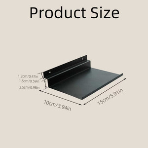 Wall Shelf Stainless Steel 25cm x 10cm Wall Mounted <b>Storage</b> <b>Rack</b> For Behind Doors Or Walls Durable Rectangle Design - Product Image 3