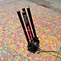 Canon à confettis à 4 têtes avec 4 tubes, machine à papier coloré arc-en-ciel, éclairage de scène, performance, télécommande, machine à pulvériser du papier