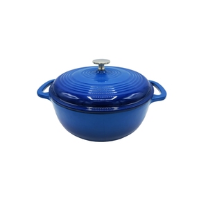 Cocotte en fonte émaillée bleue pour la <span class=keywords><strong>cuisson</strong></span> du pain au levain, avec couvercle, pot à gratin rond pour les boulangers à domicile - Product Image 1