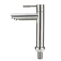 Robinet de salle de bain monocommande moderne sans contact en acier inoxydable 304, à montage sur plan en céramique, 1 trou, pour eau froide, en gros