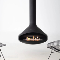 Cheminée à éthanol autoportante PANSEE Nelson600-1200mm au design moderne, véritable feu de bois, pour usage intérieur, salon, hôtels, villas