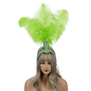 Pièces de cheveux personnalisées en plumes d'autruche pour fêtes à thème, enterrement de vie de jeune fille, mariages et festivals – Bijoux de cheveux élégants avec strass - Product Image 3