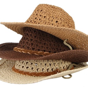 <span class=keywords><strong>Chapeau</strong></span> <span class=keywords><strong>de</strong></span> cowboy pour femmes et hommes, <span class=keywords><strong>chapeau</strong></span> <span class=keywords><strong>de</strong></span> soleil <span class=keywords><strong>de</strong></span> plage en <span class=keywords><strong>paille</strong></span> ajourée pour l'été, vente en gros - Product Image 1