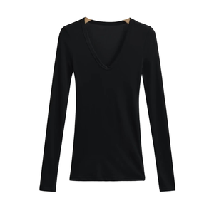 Runwaylover 2994 สไตล์เกาหลี 2024 เสื้อยืดคอวีเซ็กซี่สําหรับสุภาพสตรี - Product Image 2