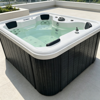 Baignoires Spa Acryliques Rectangulaires Autoportantes Design Moderne pour 4 Personnes, 10 Jets de Massage Hydromassant, Écologiques avec Système de Vidange, Idéales pour Villas et Hôtels