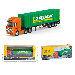 HUINA 1732 Liga Diecast Container Transporter Truck 1:50 Simulação Sea Port Veículos Modelo Para Crianças Presente de Natal Brinquedos