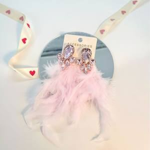 Feine Ohr stecker Günstige Verkauf Bunte Funky Einfaches Design Truthahn Feder Ohrring Mit Strass Ohrring Für Frauen Mädchen Geschenk - Product Image 3