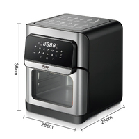 Four à friture sans huile RAF R.5152 12L 1800W avec fenêtre transparente, système de chauffage rapide et circulation d'air à 360° pour poulet rôti et repas en famille