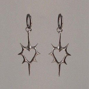 Boucles d'oreilles Cœur à épines creuses en acier inoxydable, style européen et américain, pour couple - Product Image 1
