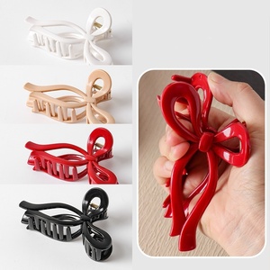 Phụ nữ Bowknot thiết kế lớn Clip không thể phá vỡ linh hoạt bướm mềm cao su tóc Claw Clip đa mục đích Sản phẩm tạo kiểu tóc - Product Image 1