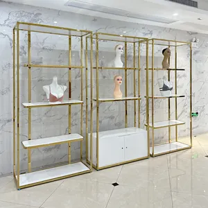 Modern Beauty Hair Shop Interior Decoration Wig Display Stand Showcase Furniture Luxury Wig Display Rack For Wig Store