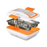 Boîte à lunch électrique auto-chauffante METIS multifonction, facile à transporter, 110-220V, 3 compartiments, acier inoxydable de qualité alimentaire, fraîcheur garantie