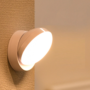 Wireless Round Motion LED Night Light USB Charging Cabinet Night <b>Lamp</b> Bedside <b>Table</b> for Bedroom Home Closet Sensor Lights - Product Image 1