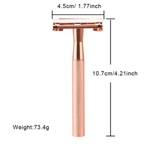 <span class=keywords><strong>Rasoir</strong></span> de sécurité à double tranchant pour femmes RTS en or rose, tête <span class=keywords><strong>papillon</strong></span>, lame à double tranchant, manche long - Product Image 3