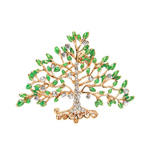 Épingles de luxe pour mariage et fiançailles Life Tree, strass colorés, alliage plaqué or, designs personnalisés, haute qualité, cadeau pour femme - Product Image 3