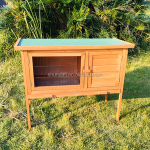 SDR010 Jaula para Conejos Desmontable de Estilo Clásico Moderno, Villa para Mascotas de Madera Maciza para Exteriores con Cierre de Botón para Animales Pequeños - Product Image 1