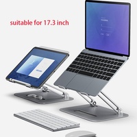 Support ergonomique pour ordinateur portable en aluminium avec ventilateur de refroidissement, réglable en hauteur, pliable, support de bureau pour ordinateur portable, pour la maison et le bureau