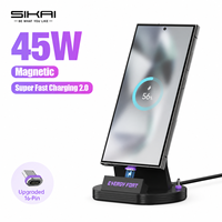 SIKAI 240W Basis Pengisian Daya Magnetik Cepat Dudukan Ponsel Desktop USB-C/Micro USB/iphone Plug Tips Pengisian Cepat untuk Smartphone